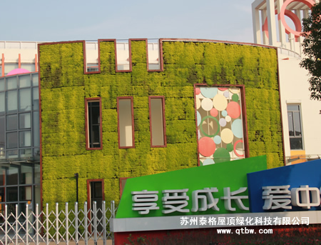 苏州生态科技城翡翠幼儿园弧形垂直绿化幕墙1